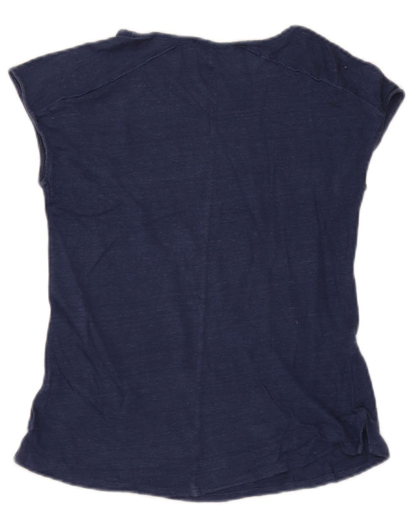 Massimo Dutti Camiseta Mujer Top UK 6 XS Azul Marino Moteado