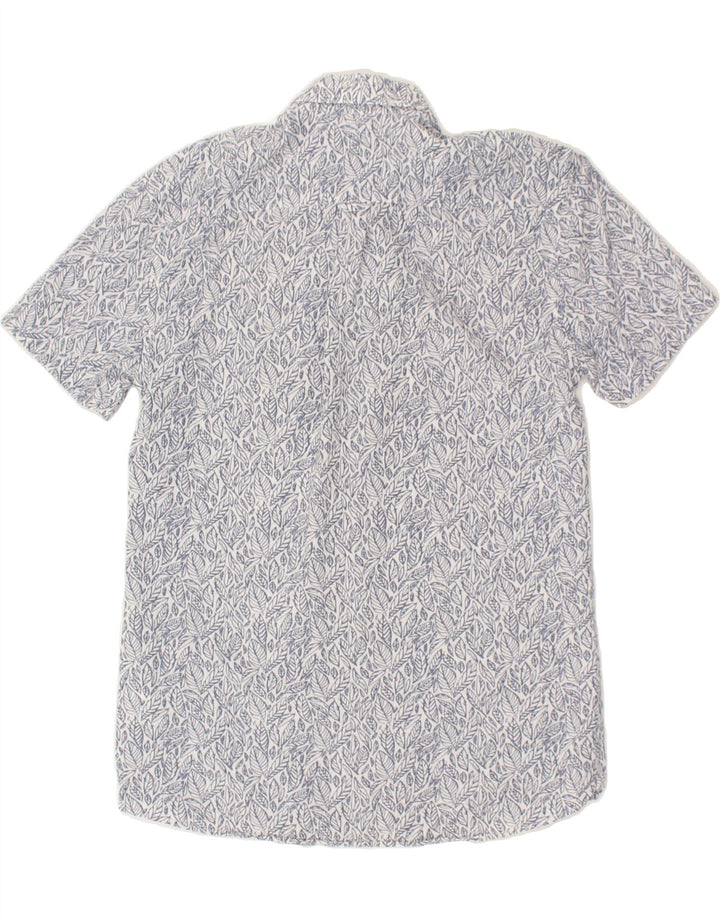 JULES Mens Slim Abstract Pattern Shirt Medium Blue Spotted Cotton | Vintage Jules | Thrift | Second-Hand Jules | Used Clothing | Messina Hembry 