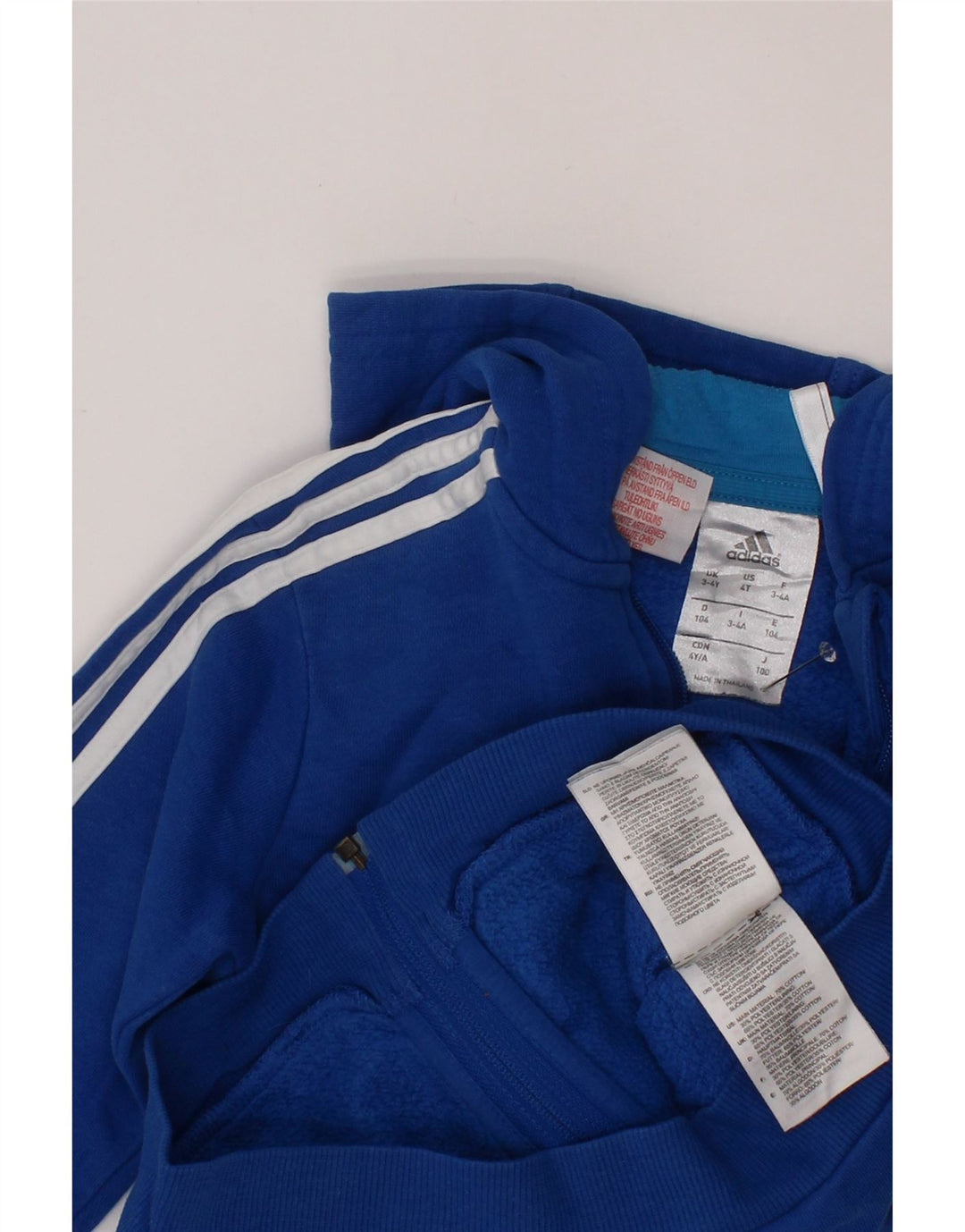 ADIDAS Sudadera con capucha y cremallera gráfica para niños 3-4 años Algodón azul