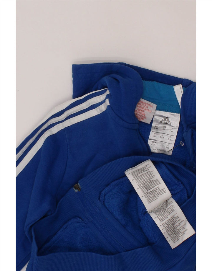 ADIDAS Sudadera con capucha y cremallera gráfica para niños 3-4 años Algodón azul