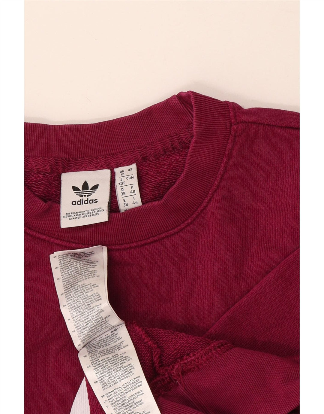 Adidas - Sudadera de gran tamaño con gráfico para mujer, talla 12, color burdeos
