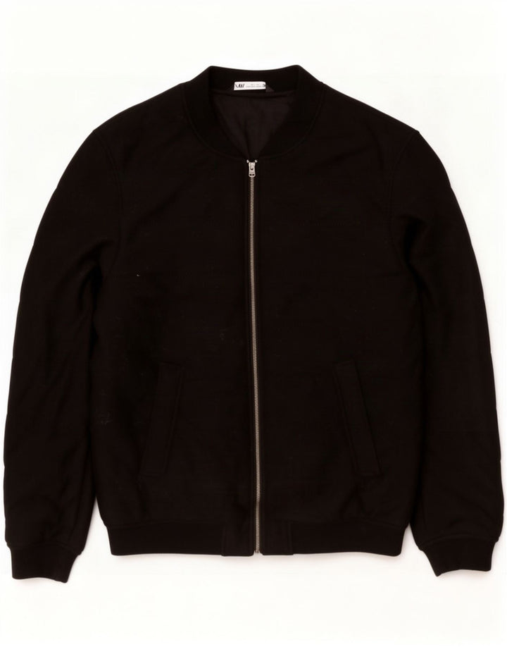 Chaqueta Bomber Zara Hombre ES 42 XL Poliéster Negro