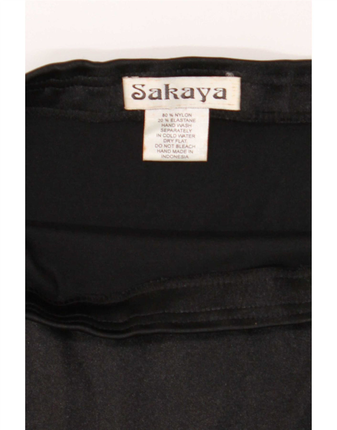 Falda lápiz vintage para mujer W32 Nylon negro grande