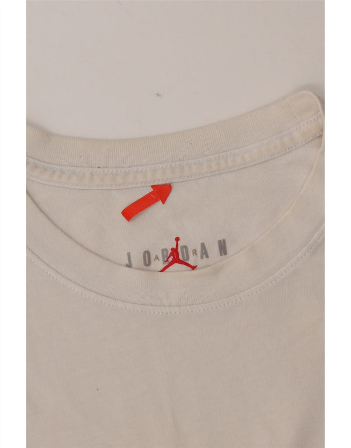 Jordan - Camiseta gráfica para hombre, talla pequeña, algodón blanco