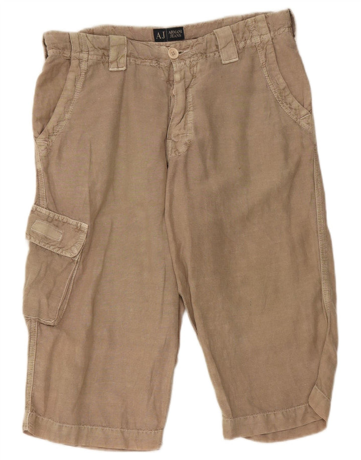 Armani Bermudas tipo cargo para hombre W29 Small Beige Linen