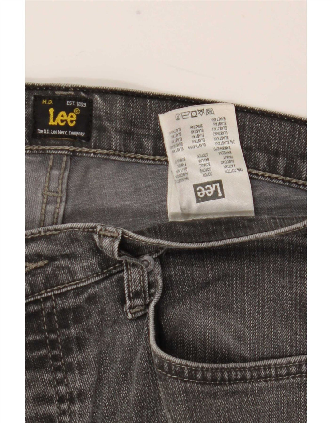 Lee Vaqueros Rectos Powell para Hombre W34 L30 Algodón Gris