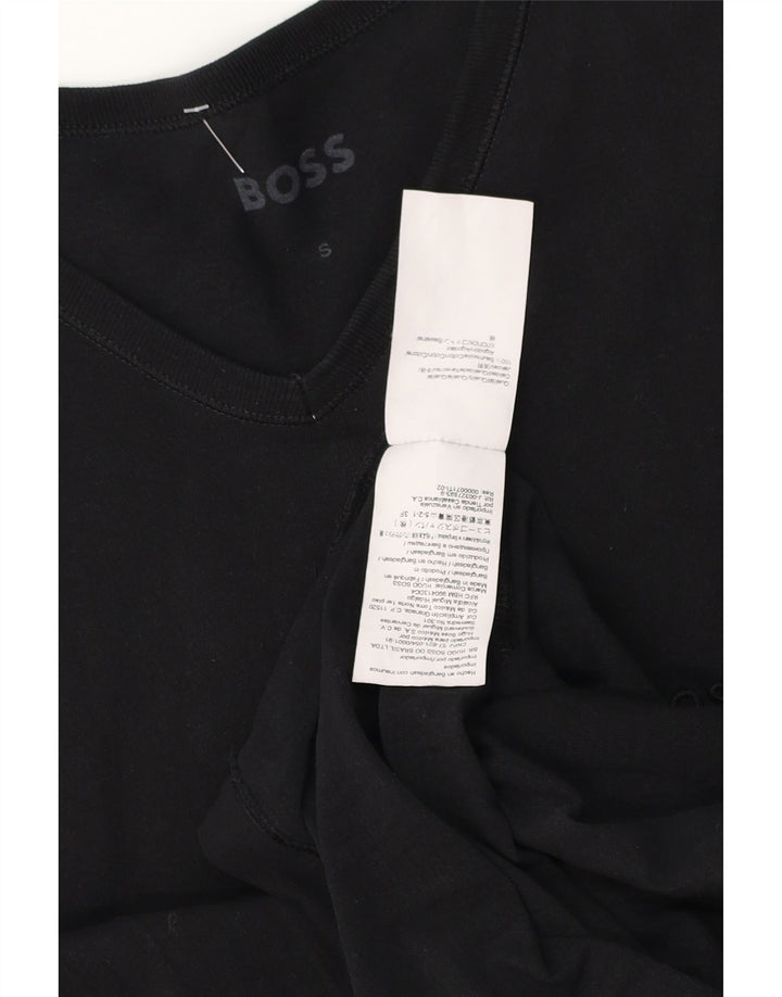 Hugo Boss Hombre Camiseta Top Small Algodón Negro