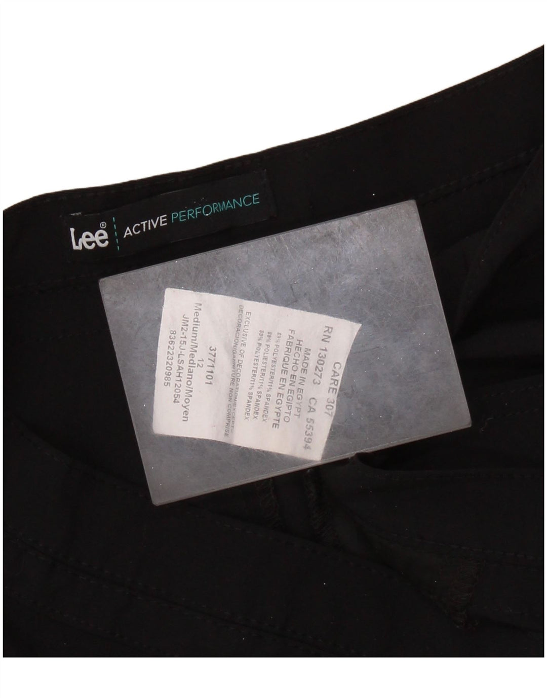 LEE Pantalones cortos cargo para mujer US 12 Large W34 Poliéster negro