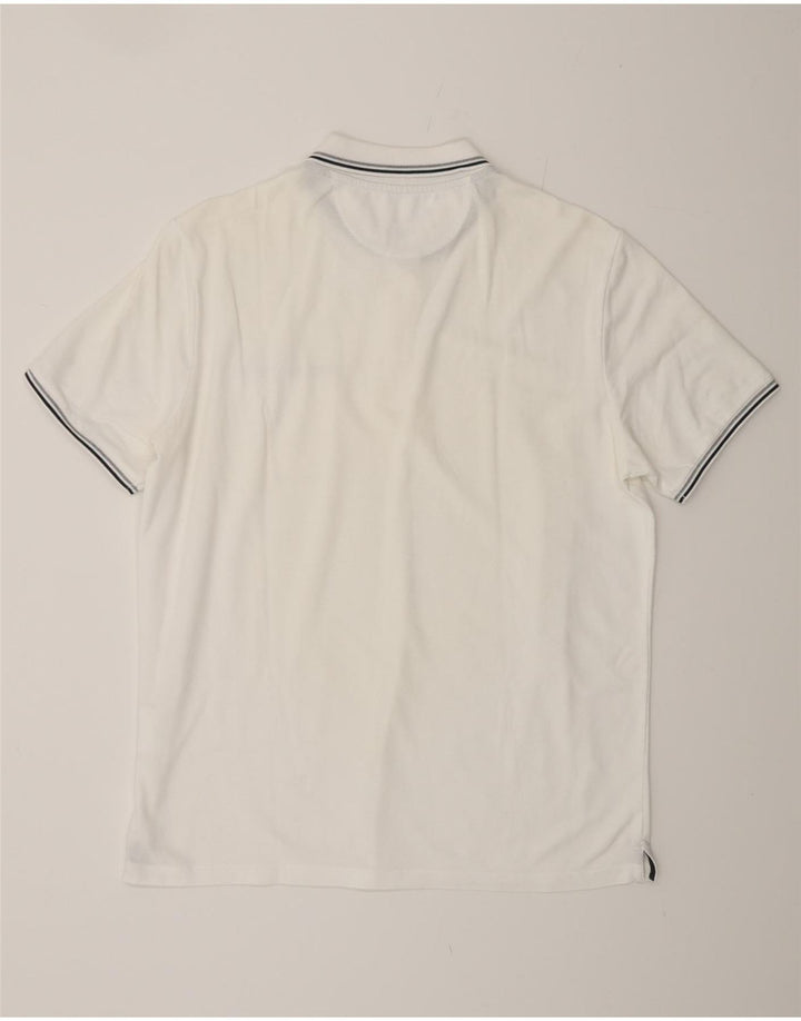 CHAMPION Polo de ajuste fácil para hombre grande de algodón blanco