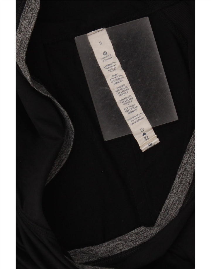 Lululemon - Top con capucha para mujer, manga larga, talla 8, nailon negro mediano