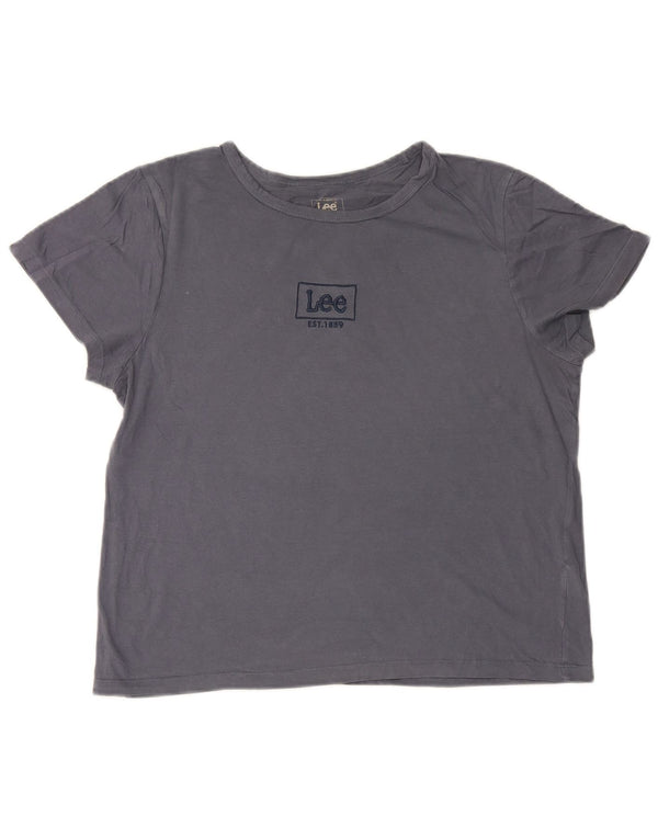Camiseta Lee Slim Fit Graphic para Mujer UK 40 XL Algodón Gris