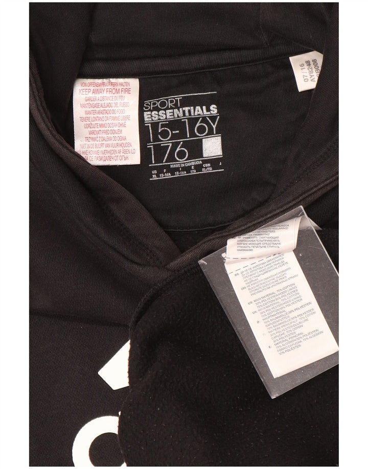 ADIDAS Sudadera con capucha gráfica para niños 15-16 años XL Algodón negro