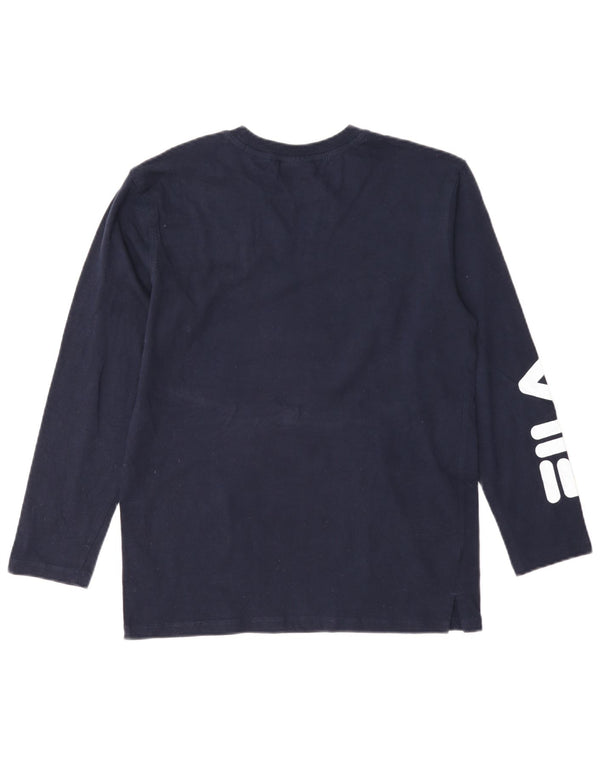 Fila Boys Graphic Top Manga Larga 13-14 Años Azul Marino Algodón