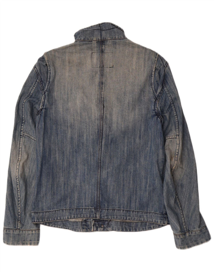 Vintage hombres chaqueta de mezclilla Reino Unido 38 azul medio