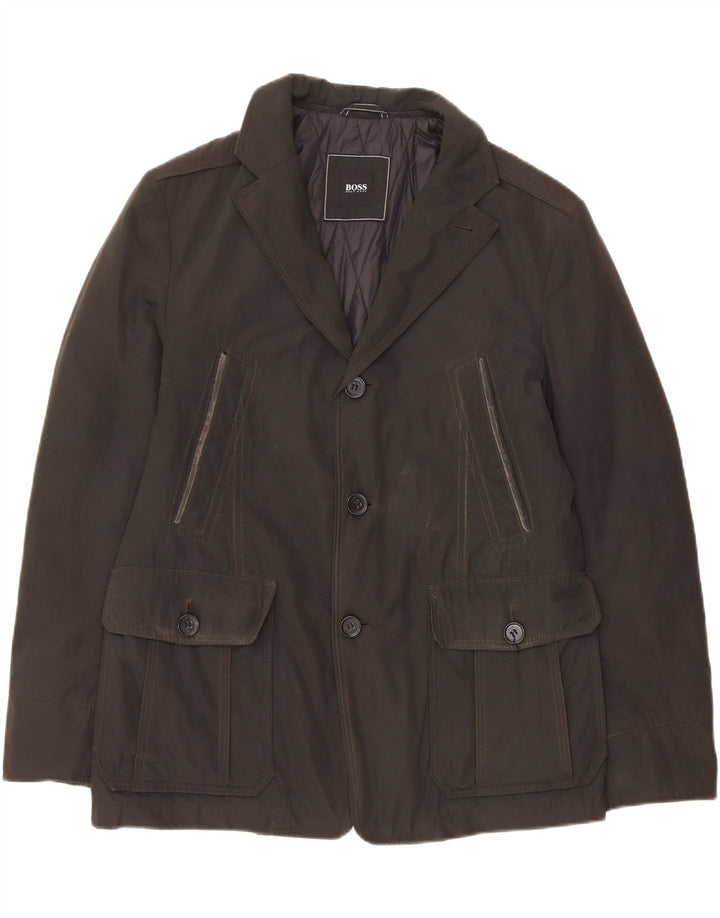 Hugo Boss Chaqueta utilitaria para hombre EU 48 Mediano Negro Poliéster