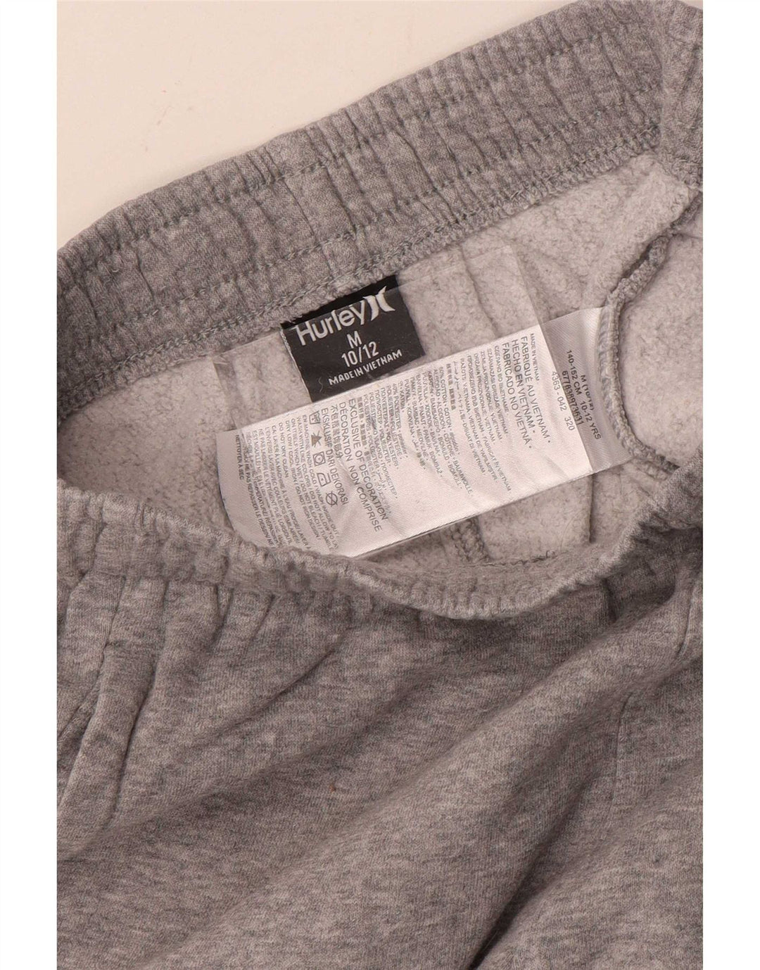 Hurley Pantalones de chándal con gráfico para niños, 10-11 años, Gris Medio