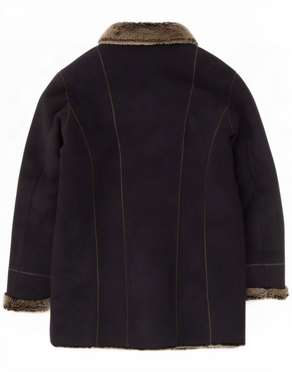 Abrigo Sherpa para mujer Gelco UK 44 Grande Azul marino a rayas Acrílico