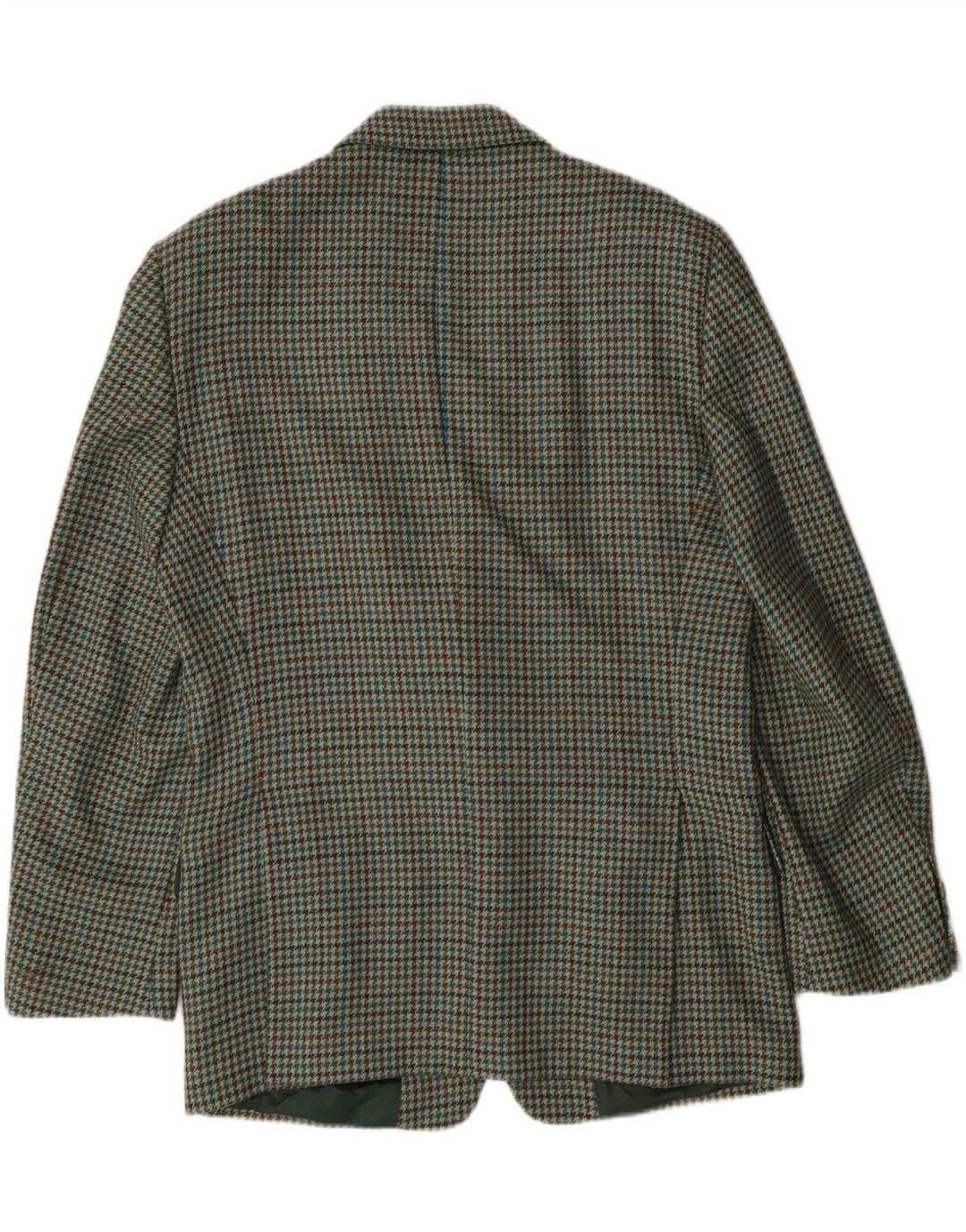 VINTAGE Chaqueta Blazer de 2 Botones para Hombre IT 52 XL Lana de Pata de Gallo Verde