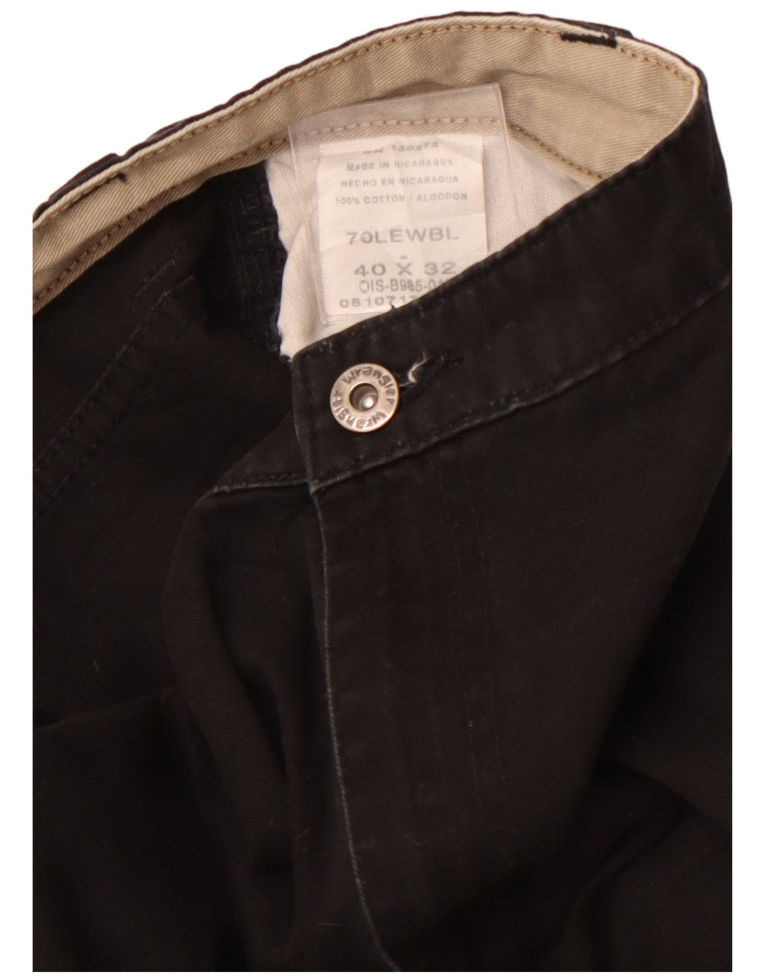 WRANGLER Pantalón cargo recto para hombre W40 L32 Algodón negro
