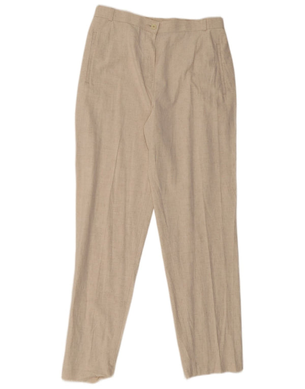 Marks & Spencer Pantalones Chinos para Mujer UK 14 Medium W30 L30 Beige Moteado
