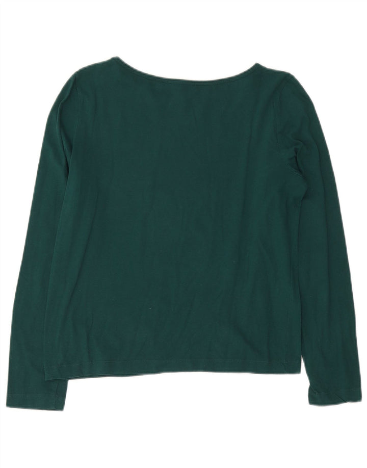 Zara Mujer Crop Top Manga Larga UK 44 Verde Medio
