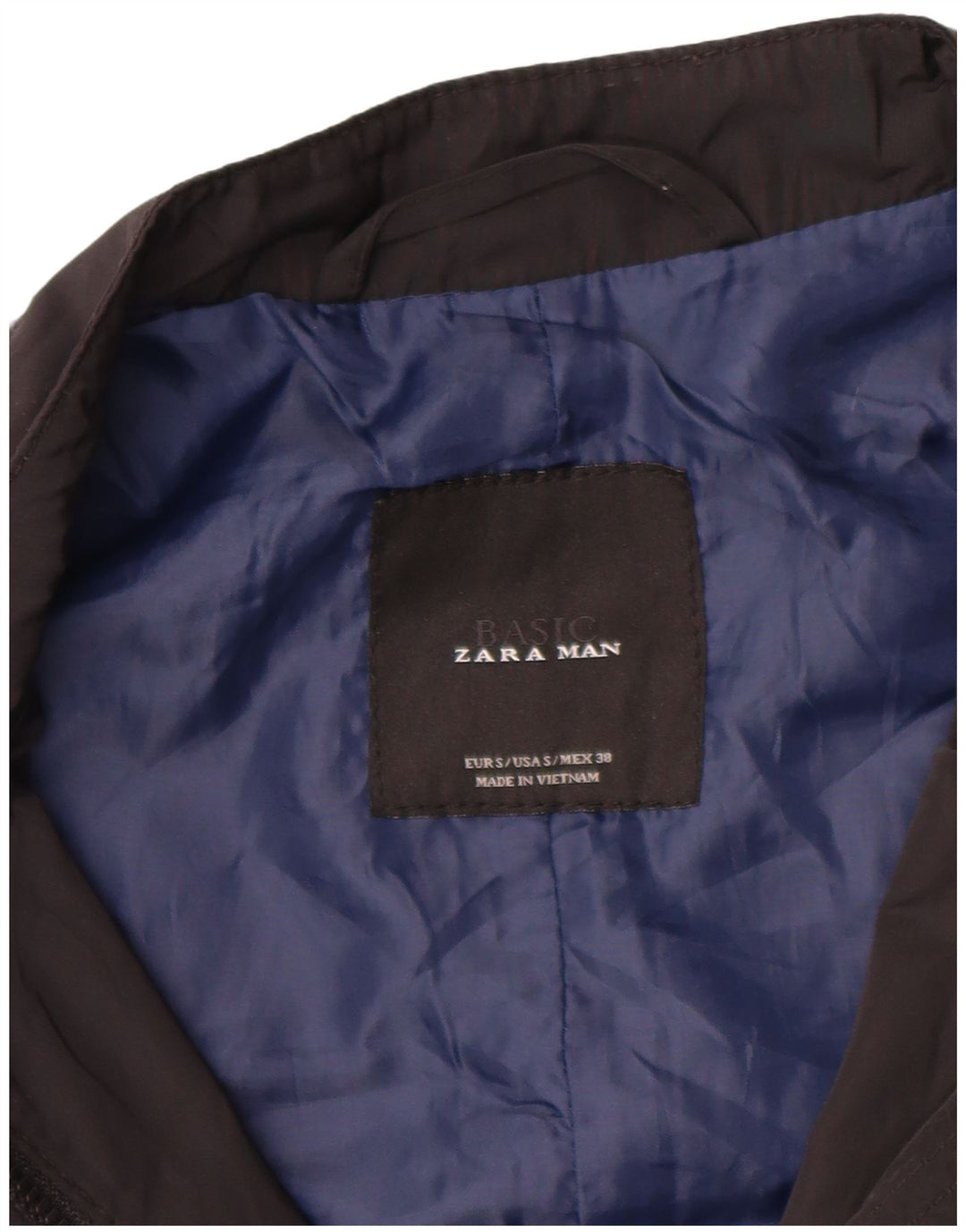 ZARA Chaqueta Bomber para Hombre UK 36 Small Poliéster Negro
