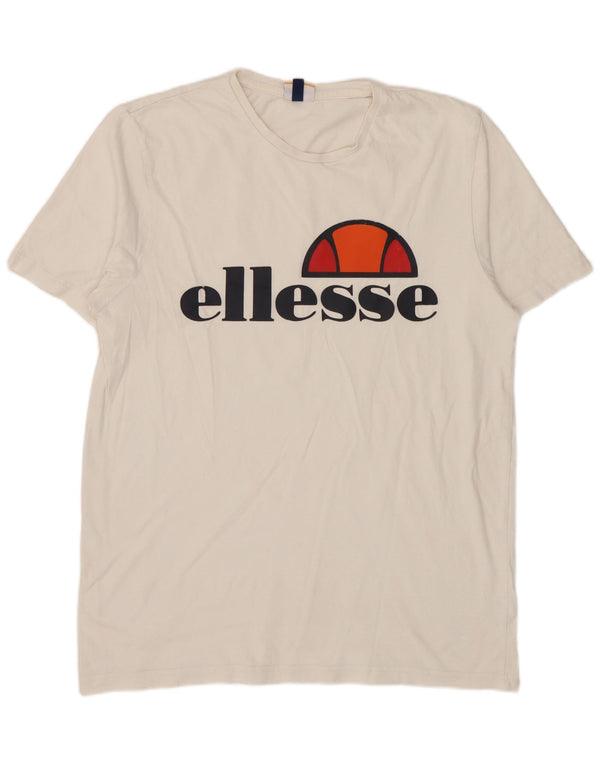 Ellesse - Camiseta gráfica para hombre, talla grande, color blanco