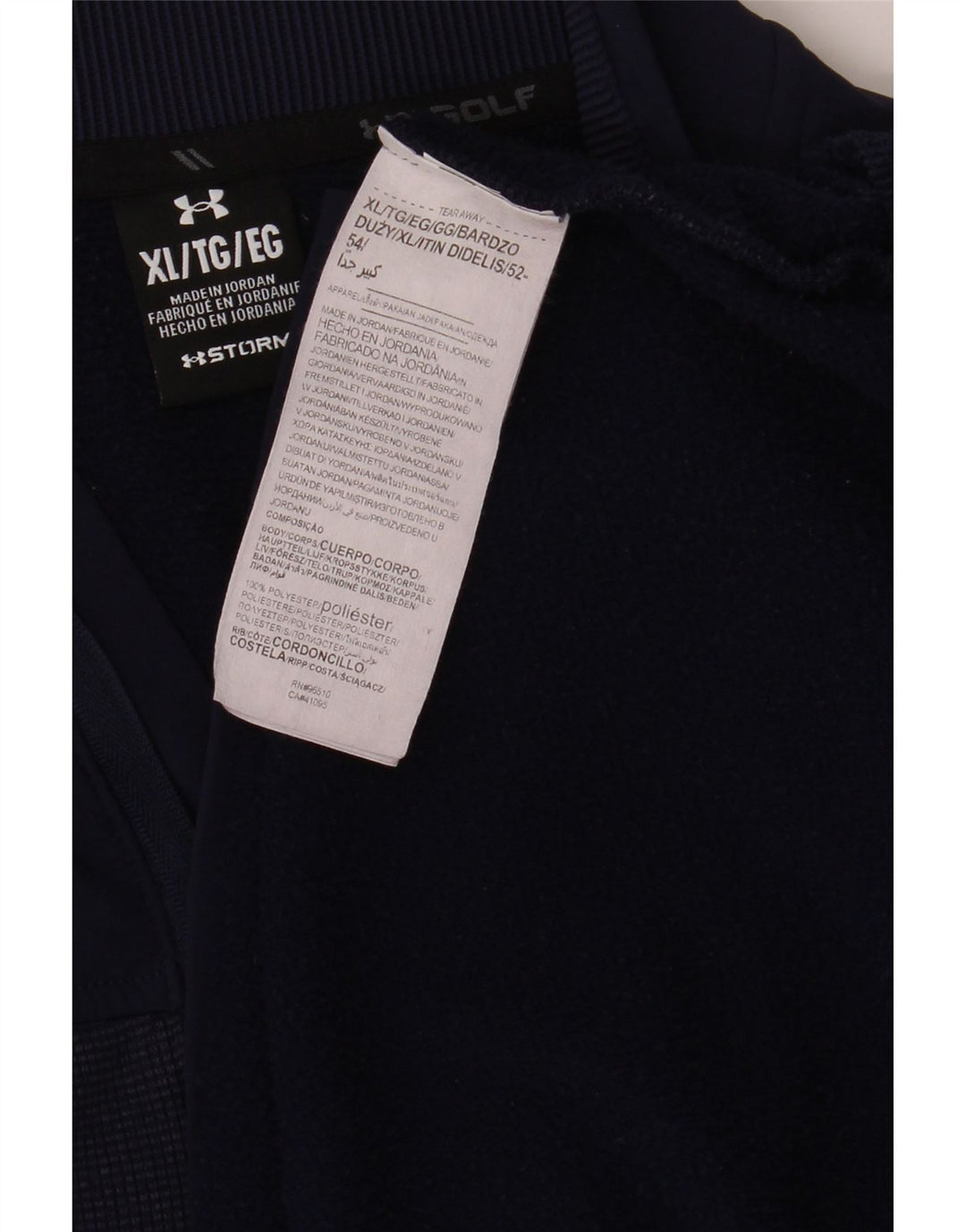 UNDER ARMOUR Sudadera con cuello y cremallera para hombre Jumper XL Azul marino Poliéster