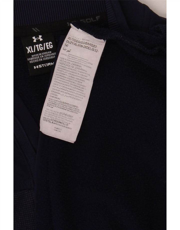 UNDER ARMOUR Sudadera con cuello y cremallera para hombre Jumper XL Azul marino Poliéster