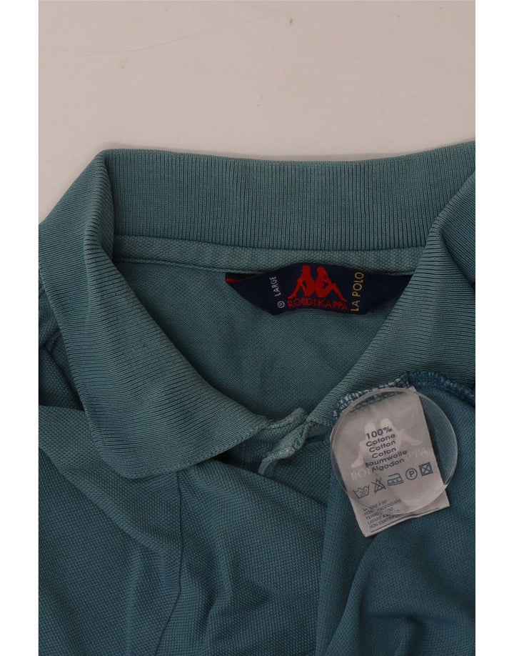 Polo Kappa Hombre Grande Azul Algodón