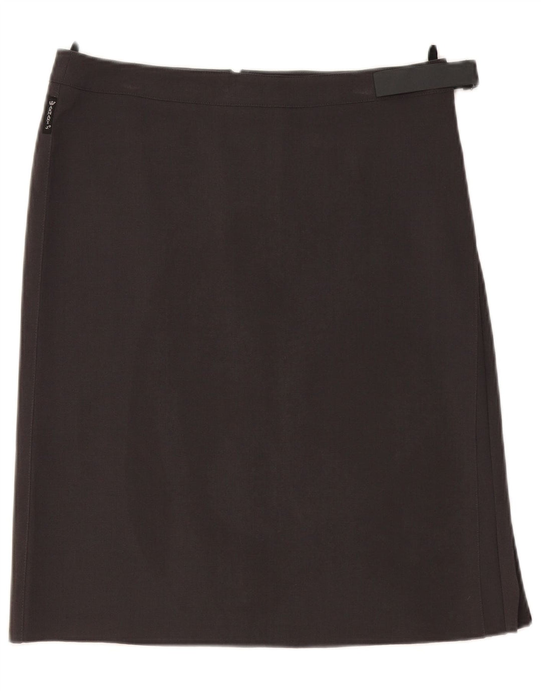 Armani Falda recta para mujer UK 44 Grande W32 Poliéster gris