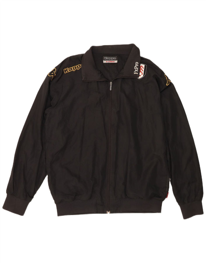 Kappa Mens Graphic Chándal Top Chaqueta XL Poliéster Negro