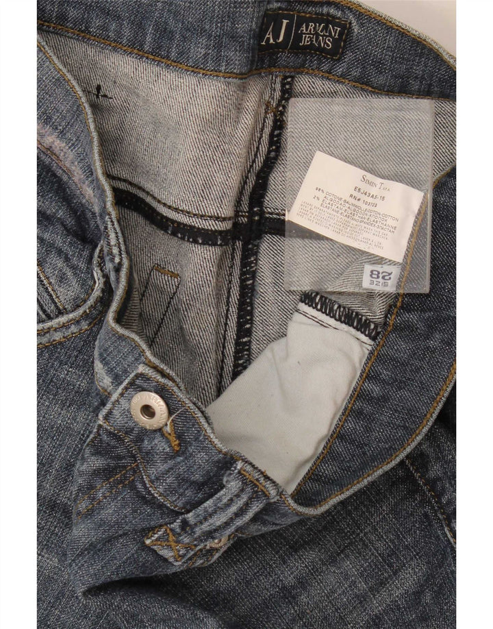 Vaqueros Capri Mujer Armani W28 L22 Algodón Azul