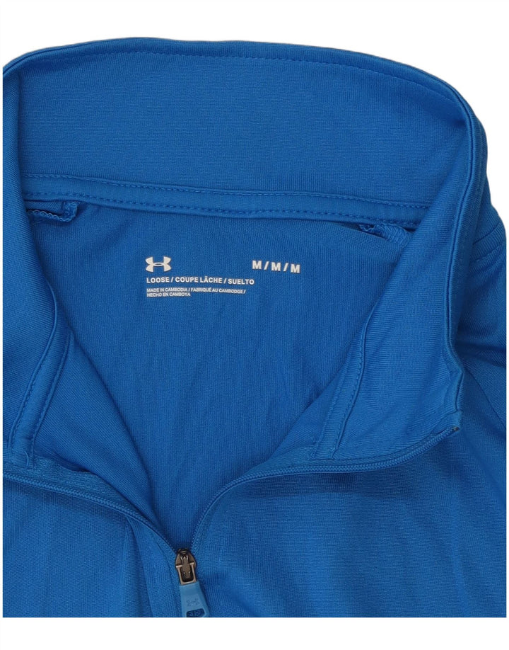 Under Armour Chándal con cremallera y cuello para hombre, color azul medio