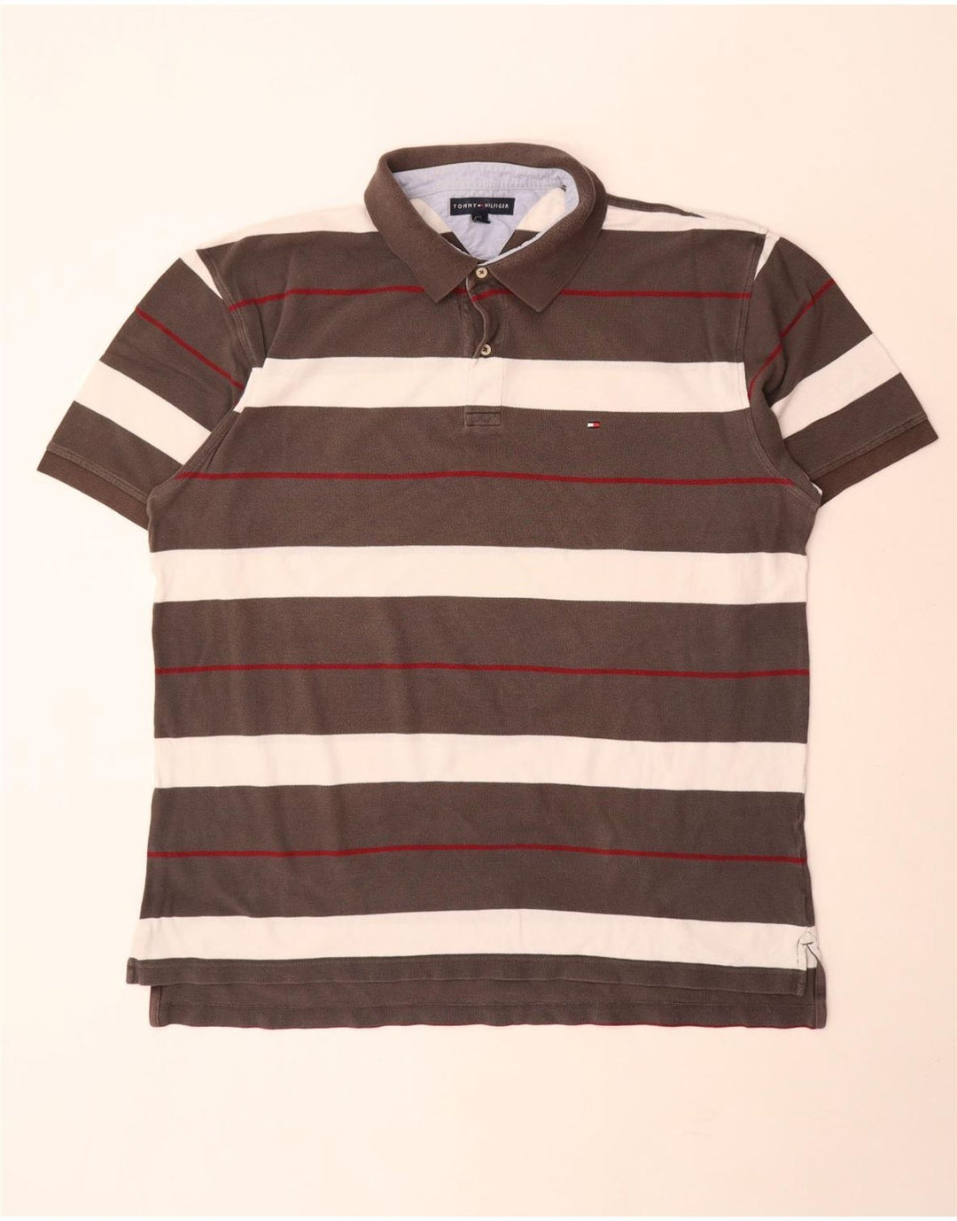 Tommy Hilfiger Polo para hombre 2XL Gris Rayas