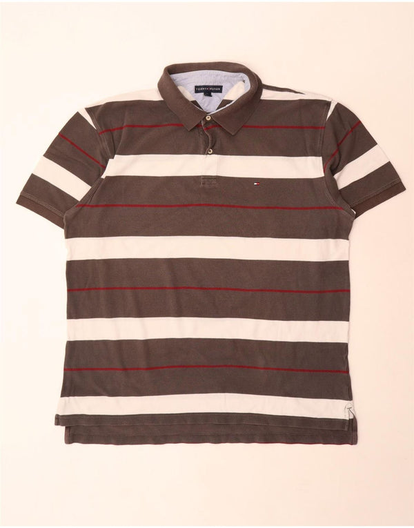 Tommy Hilfiger Polo para hombre 2XL Gris Rayas