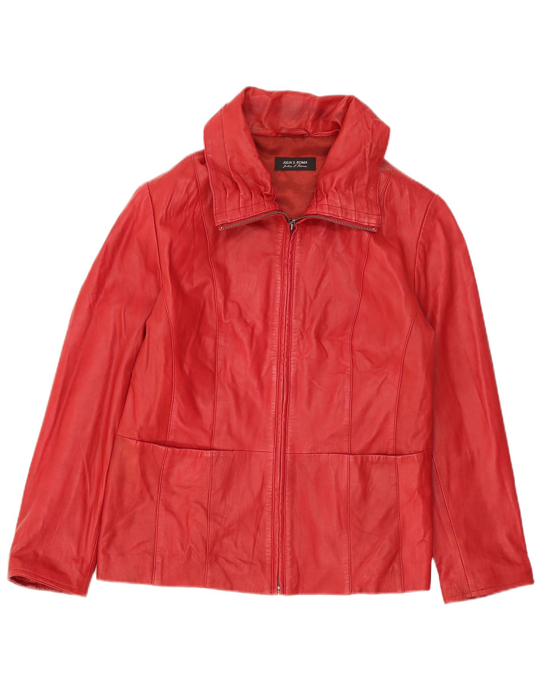 Julia S. Roma Chaqueta de cuero para mujer UK 40 XL Cuero rojo