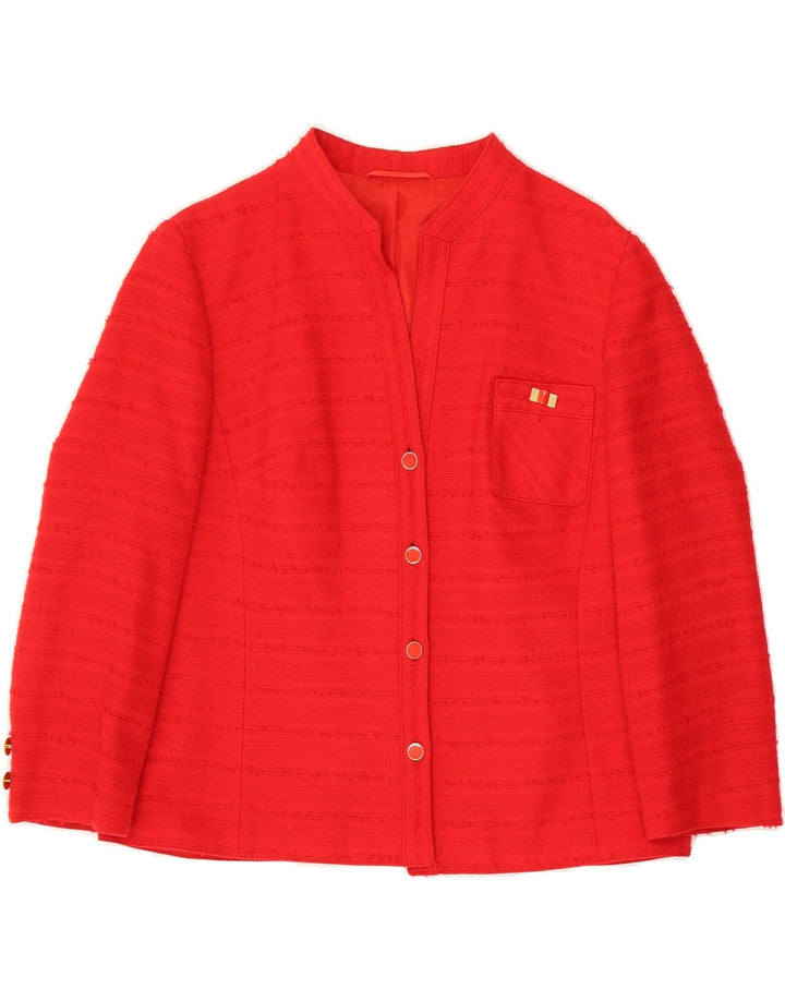 RALPH Womens 4 Button Blazer Jacket US 18 2XL Red Striped New Wool Vintage Ralph and Second-Hand Ralph from Messina Hembry 