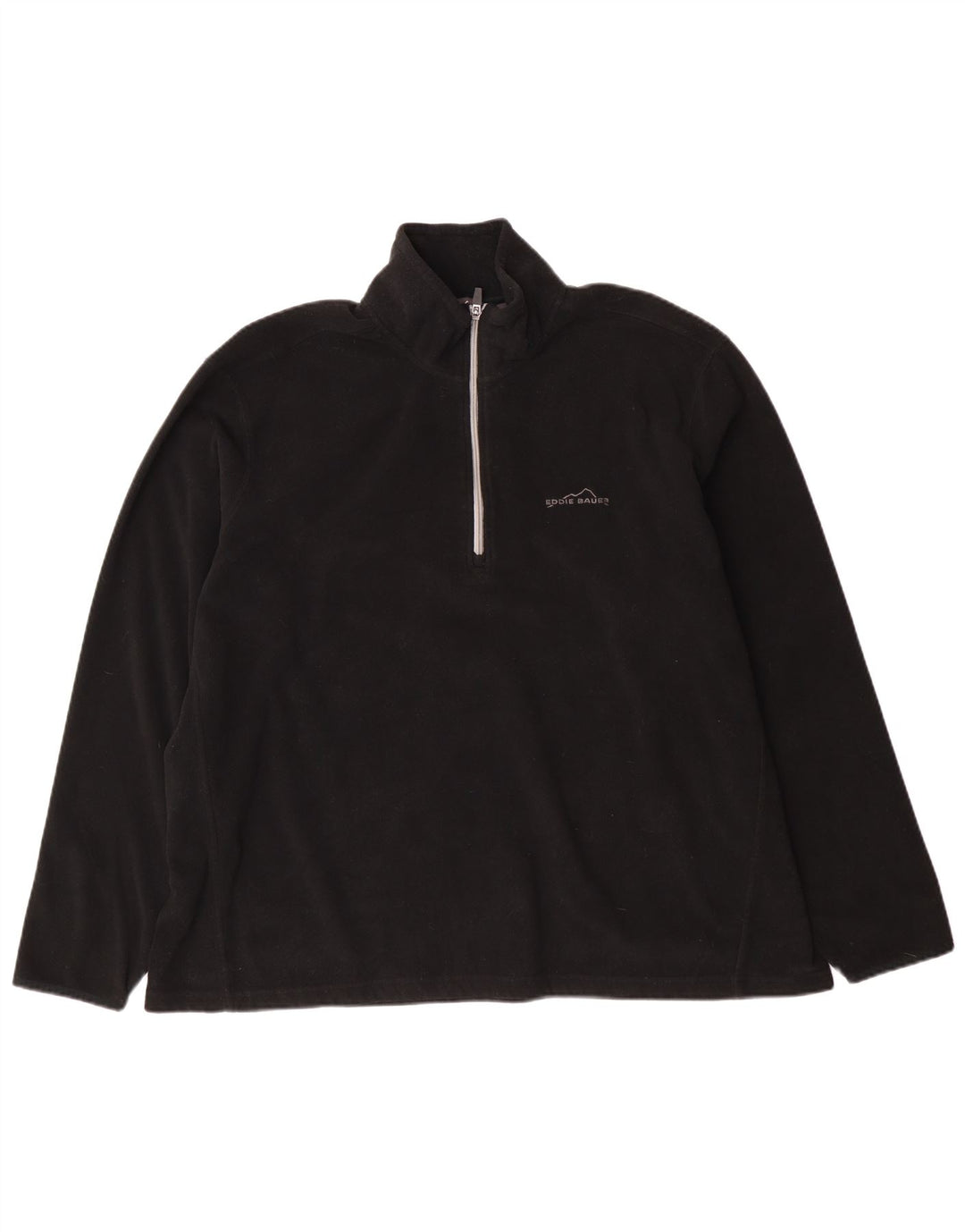 Eddie Bauer Jersey de forro polar con cuello y cremallera para hombre 2XL Poliéster negro