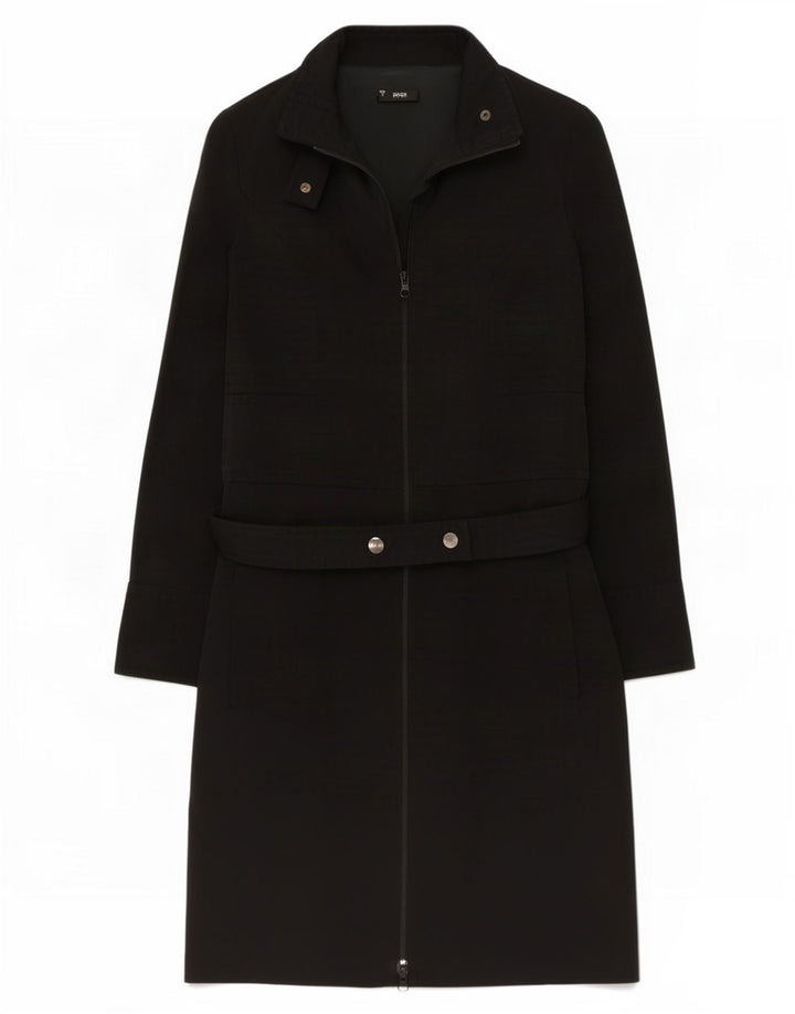 Hugo Boss Vestido recto de manga larga para mujer UK 10 Small Poliéster negro
