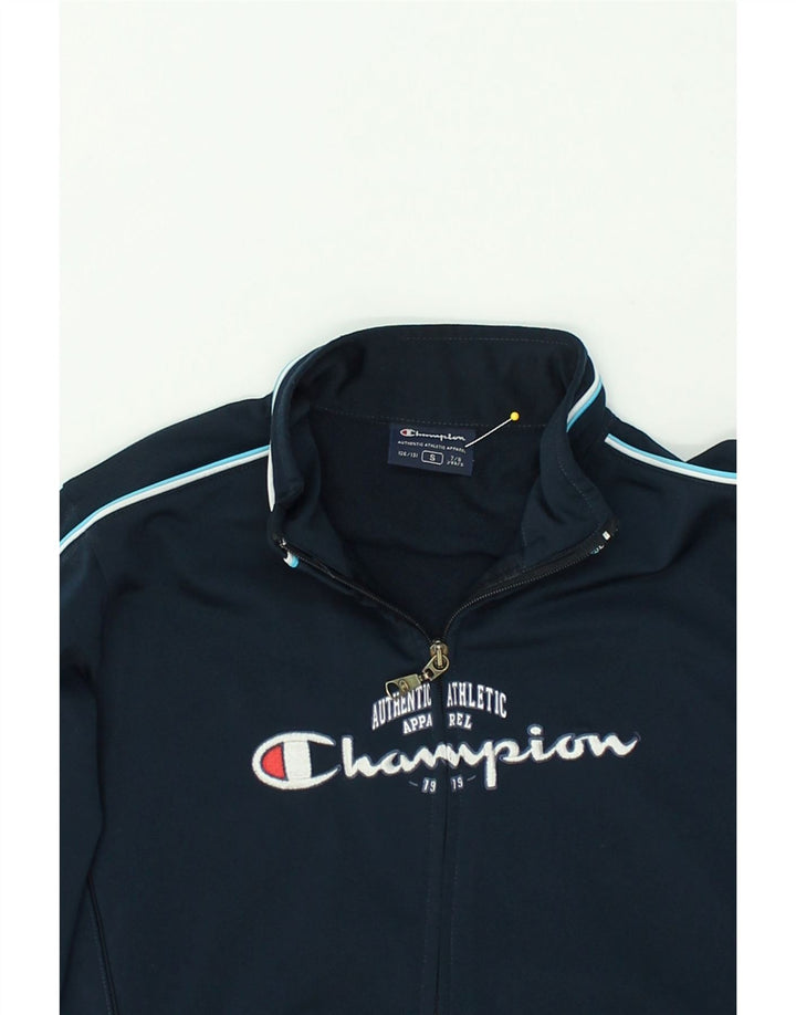 CHAMPION Boys Graphic Tracksuit Top Jacket 7-8 Years Small  Navy Blue | Vintage Champion | Thrift | Second-Hand Champion | Used Clothing | Messina Hembry 