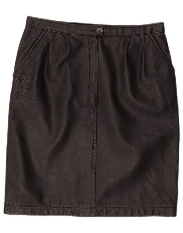 Falda de cuero vintage para mujer W28 Negro medio