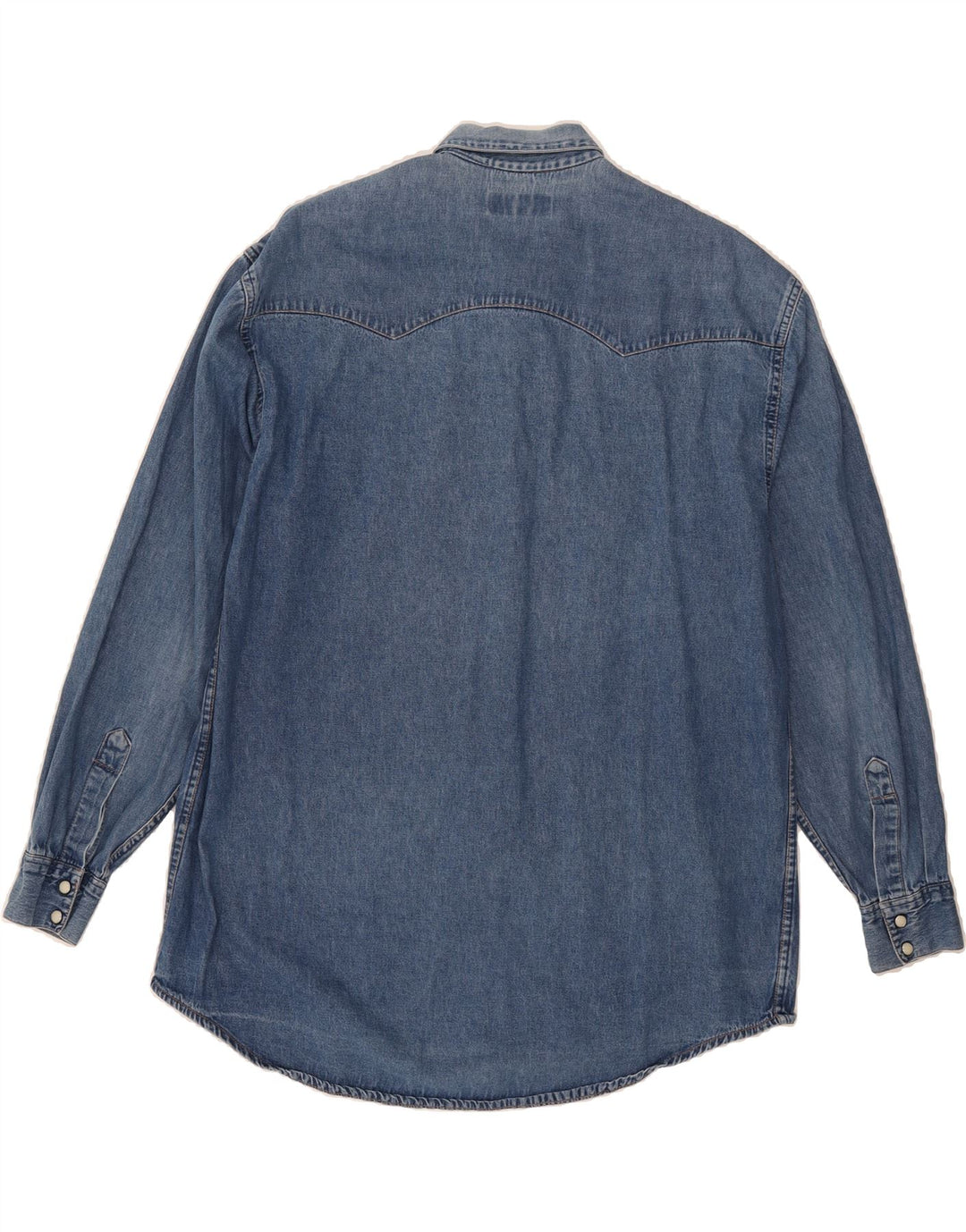 GLOBE TROTTER Mens Denim Shirt Large Blue Cotton Vintage Globe Trotter and Second-Hand Globe Trotter from Messina Hembry 