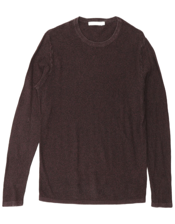 JACK & JONES Hombre Top Manga Larga Small Borgoña Algodón