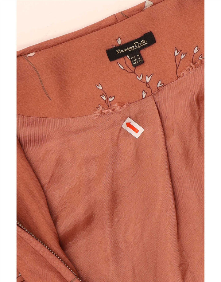 Massimo Dutti Chaqueta Bomber Mujer UK 42 Viscosa Floral Rosa Mediana