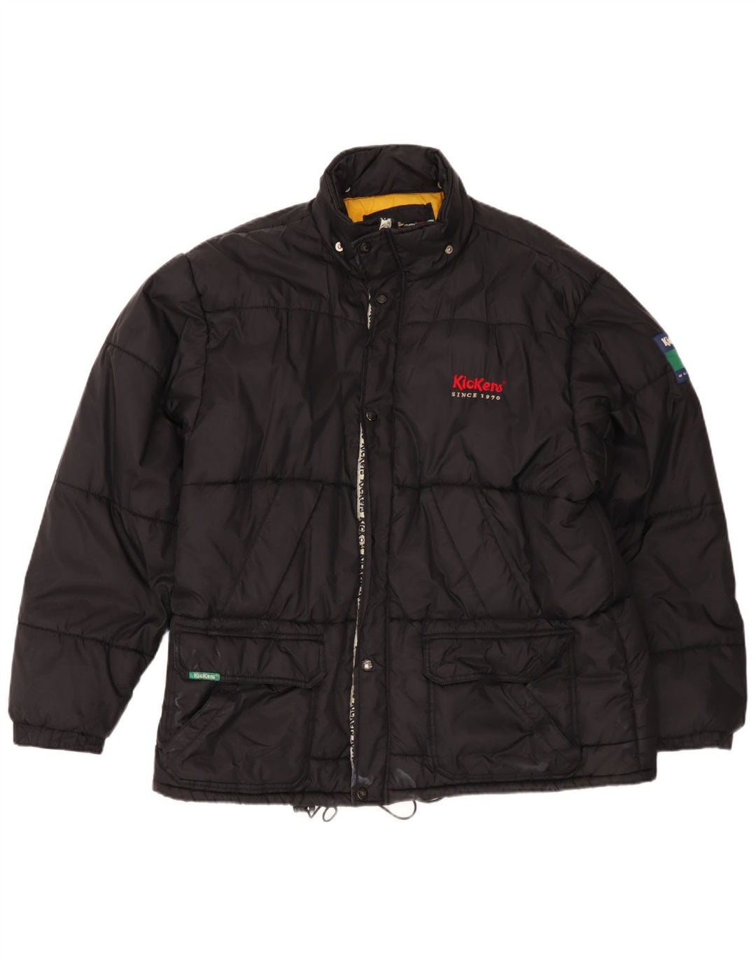 Kickers Chaqueta acolchada para hombre UK 38 Medium Black Nylon