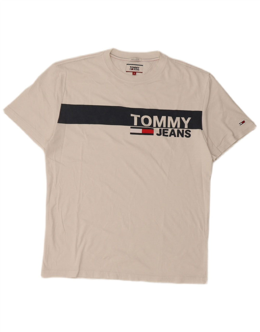 TOMMY HILFIGER Camiseta gráfica para hombre Top Small White Colourblock