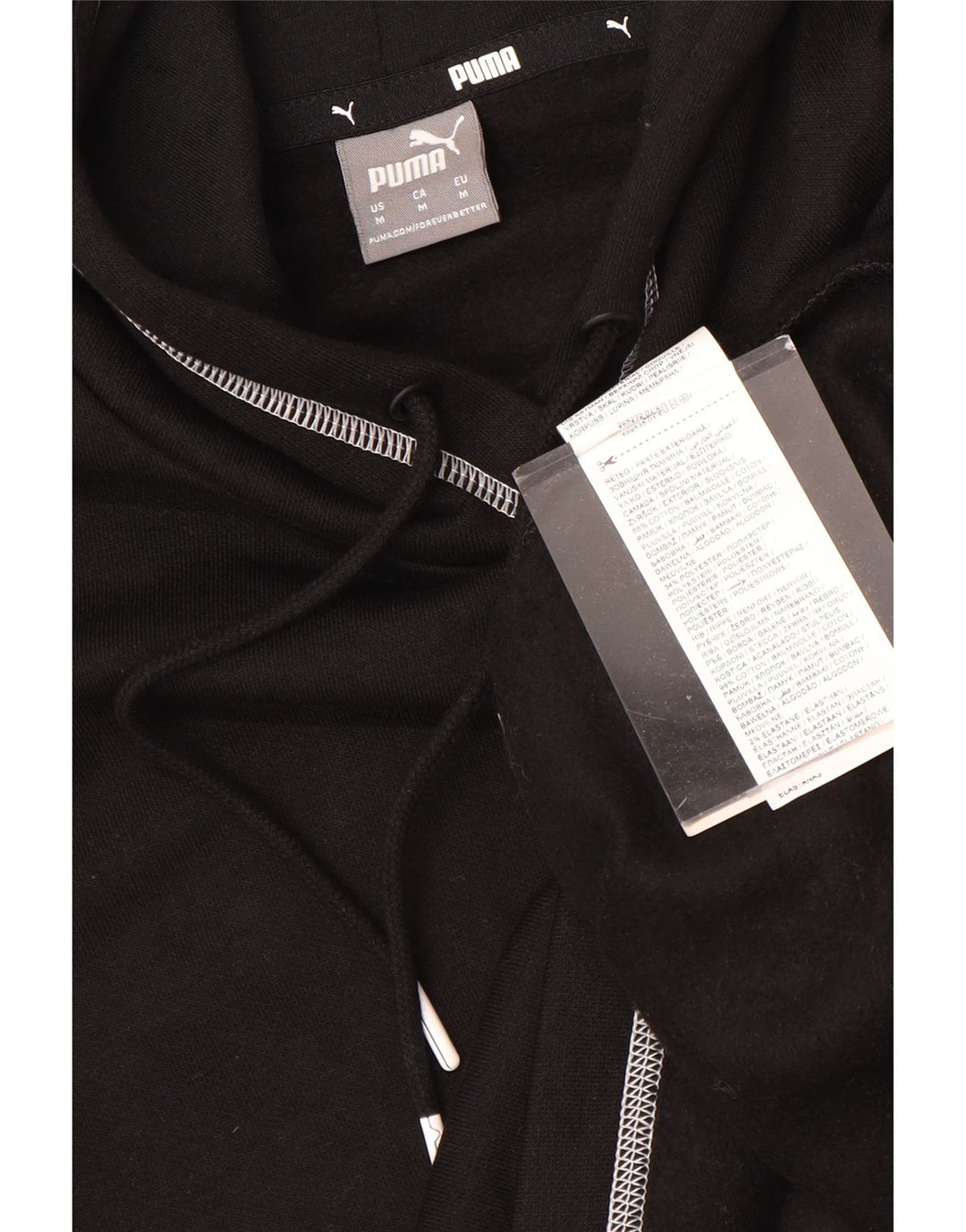 PUMA Jersey con capucha y gráfico extragrande para mujer UK 14 Medium Black Cotton