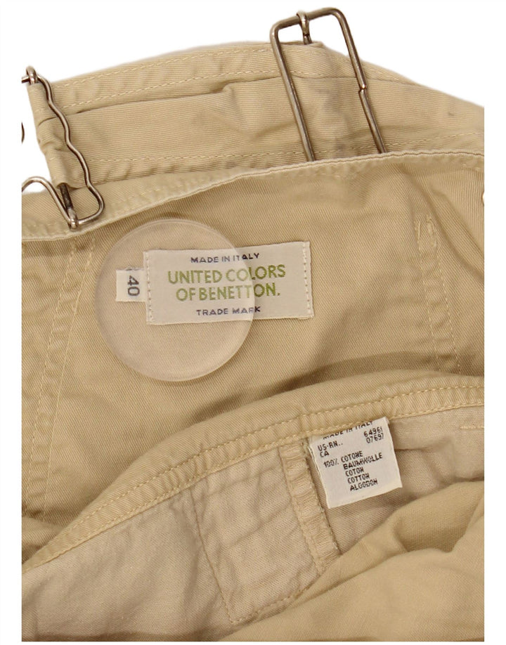 BENETTON Peto Corto Mujer IT 40 Small W26 Algodón Beige