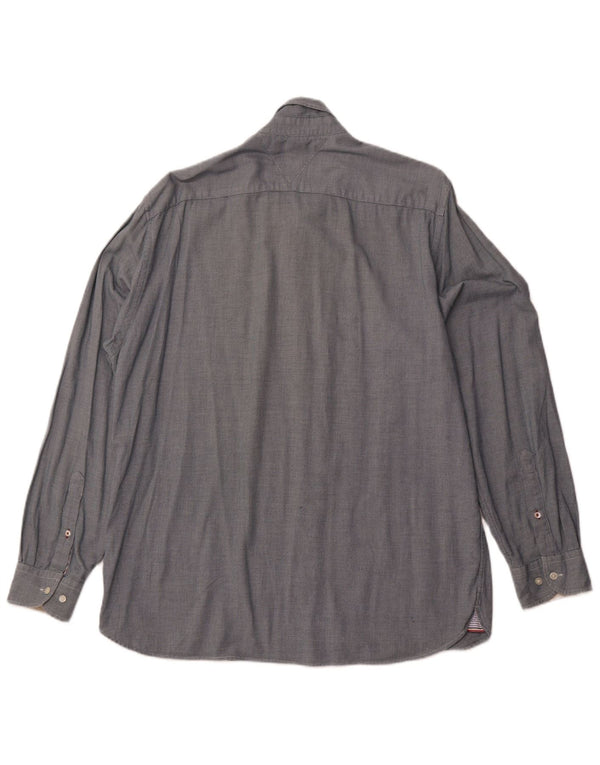 TOMMY HILFIGER Camisa de corte regular para hombre XL Algodón con lunares grises